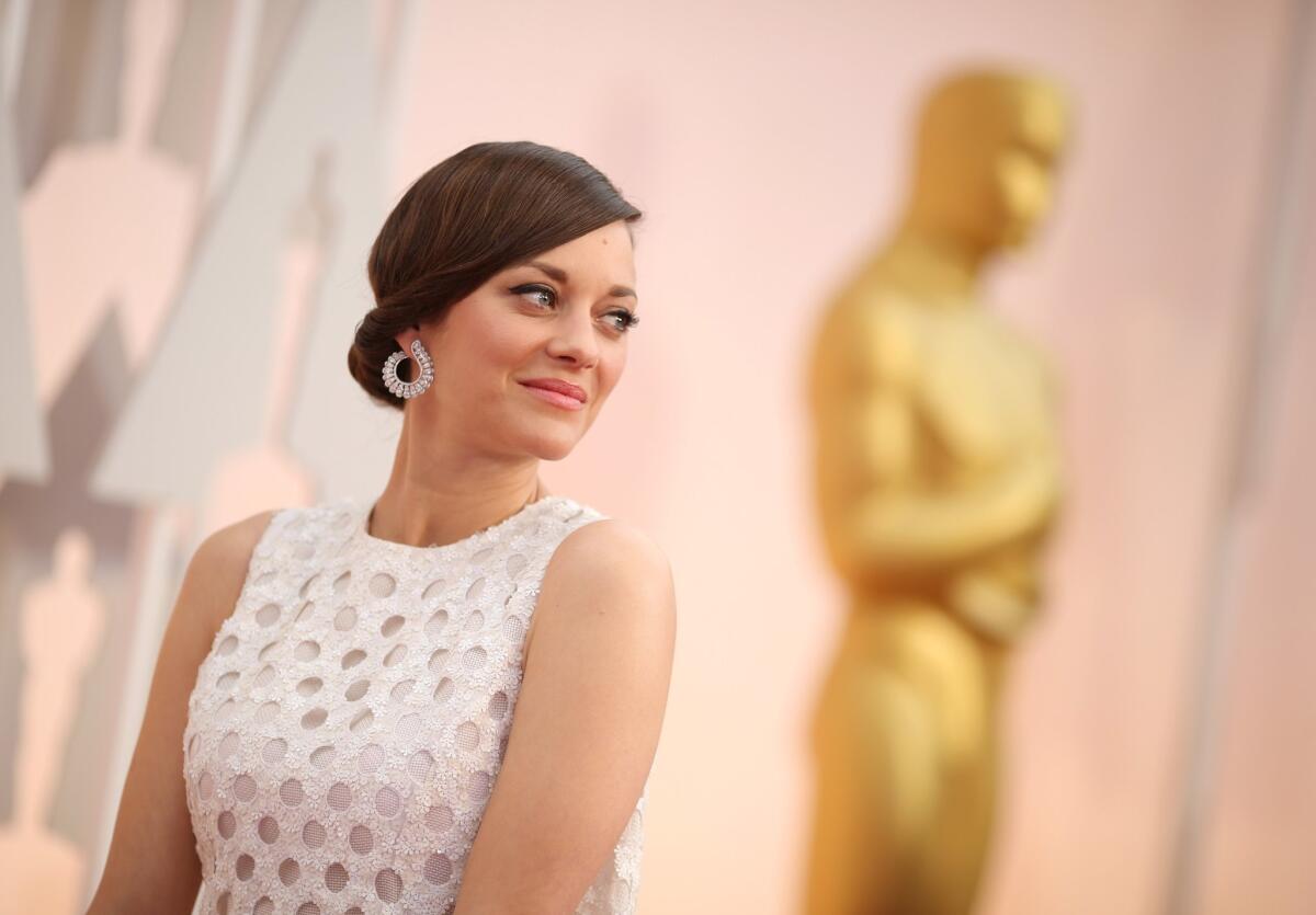 "Two Days, One Night" star Marion Cotillard at the 2015 Academy Awards.