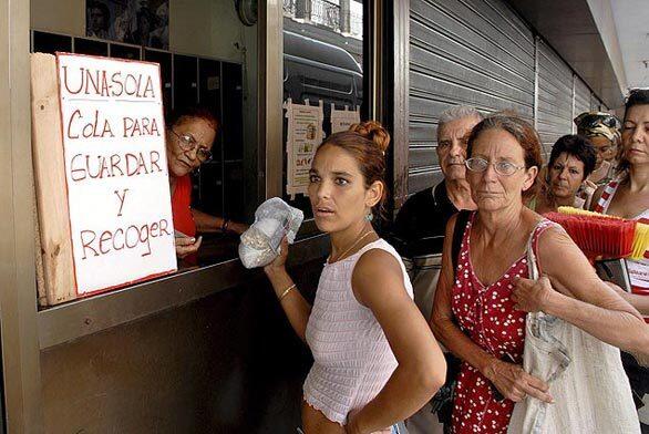 In Havana, a line forms to receive food supplies as Hurricane Ike approaches. Forecasters said the Cuban capital could receive a direct hit from the Category 2 storm.