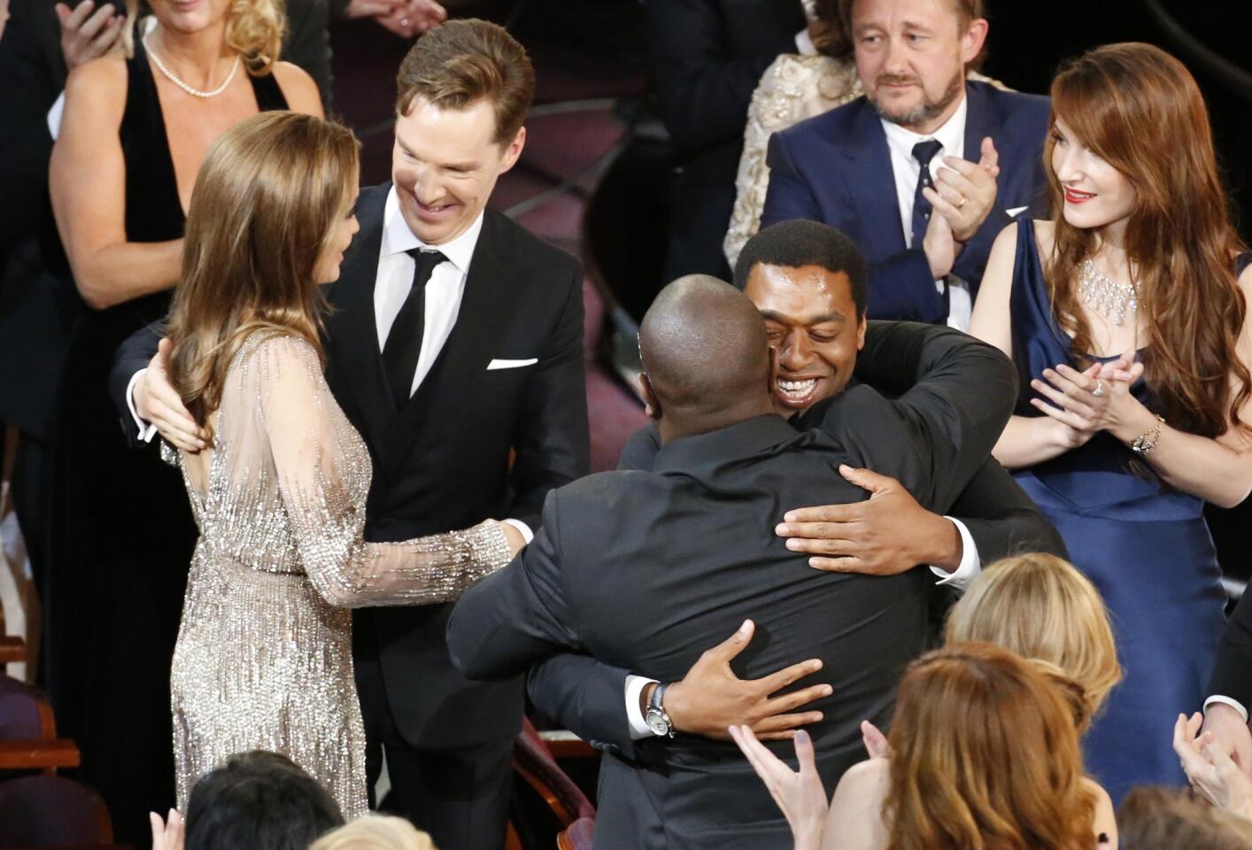 Backstage at the 2014 Academy Awards