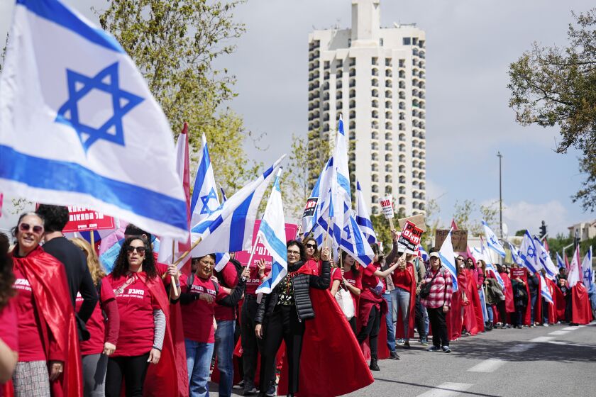 Israelis protest against Prime Minister Benjamin Netanyahu's judicial overhaul plan
