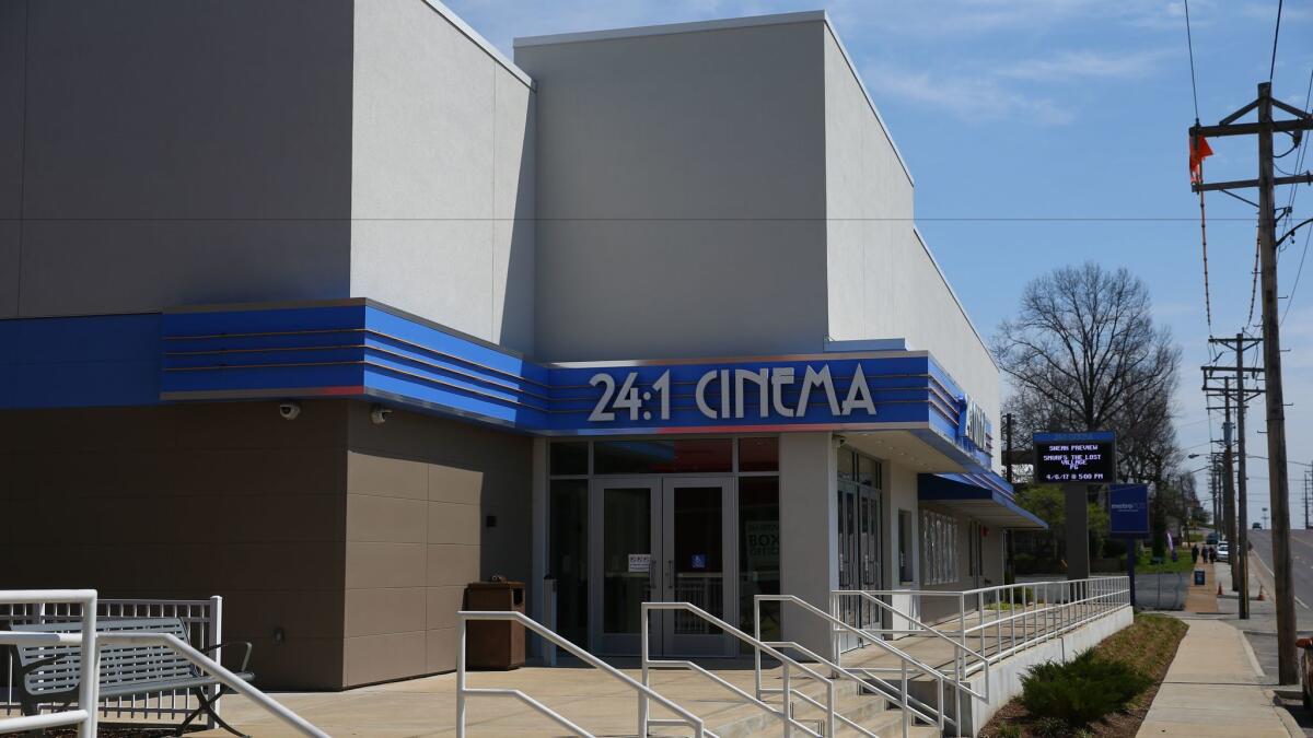 An exterior view of 24:1 Cinema on the outskirts of St. Louis.