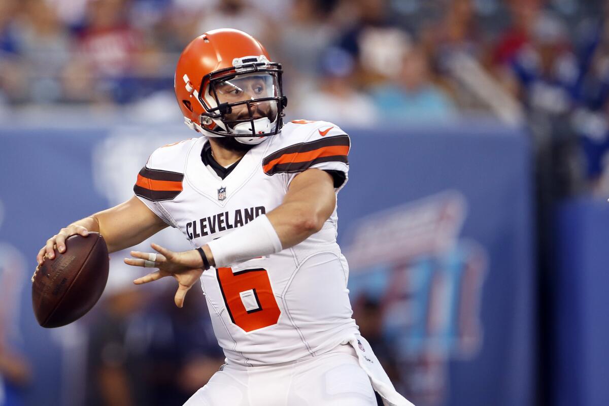 Quarterback Baker Mayfield and the Browns will be in the MNF spotlight against the Jets.