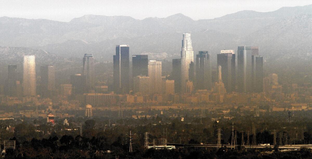 Downtown Los Angeles on a bad air day in 2014.