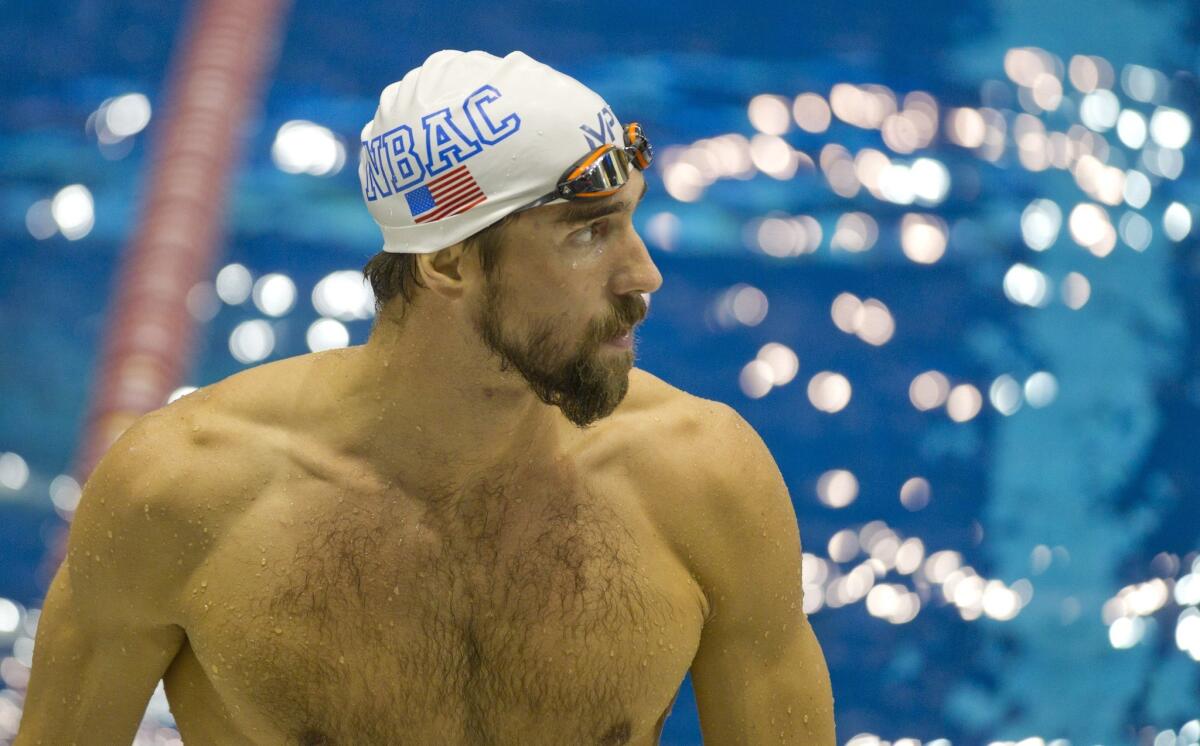 Freak of nature or product of rigorous training? Olympic champion Michael Phelps, seen at a Minneapolis competition last week.