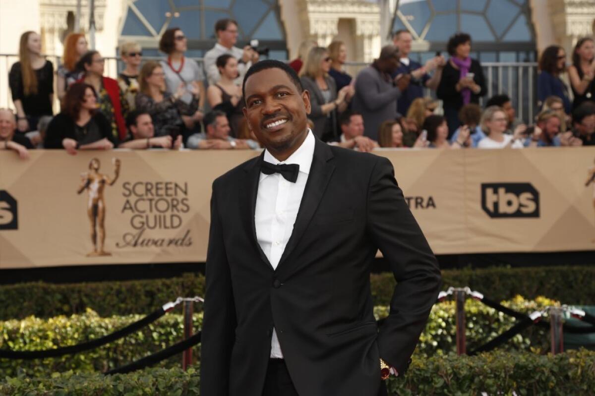 Mykelti Williamson of "Fences" arrives at the Screen Actors Guild Awards at the Shrine Auditorium.