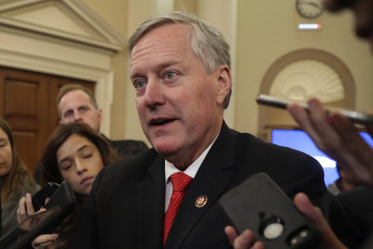 Mark Meadows speaking to reporters.