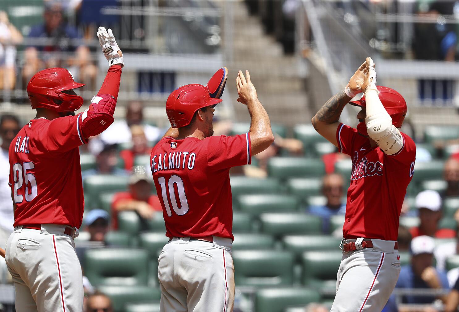 Castellanos comes up big at the plate and in the field, leading Phillies  past Braves 6-5