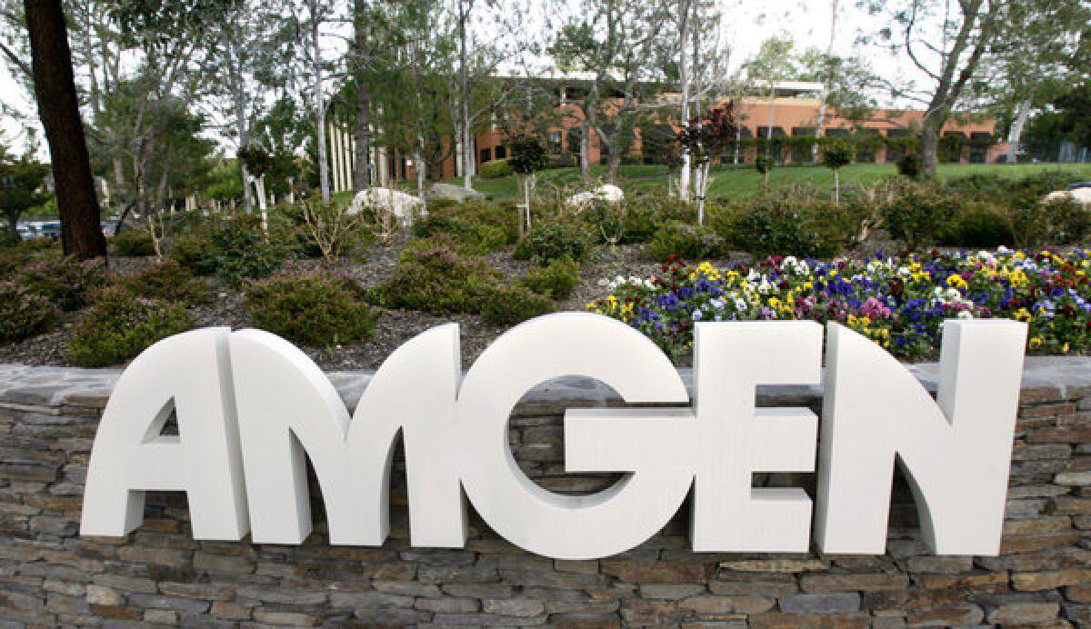 Like many of its rivals, Amgen, based in Thousand Oaks, is looking for promising new drugs that could become billion-dollar blockbusters to compensate for slower sales on some of its older products.