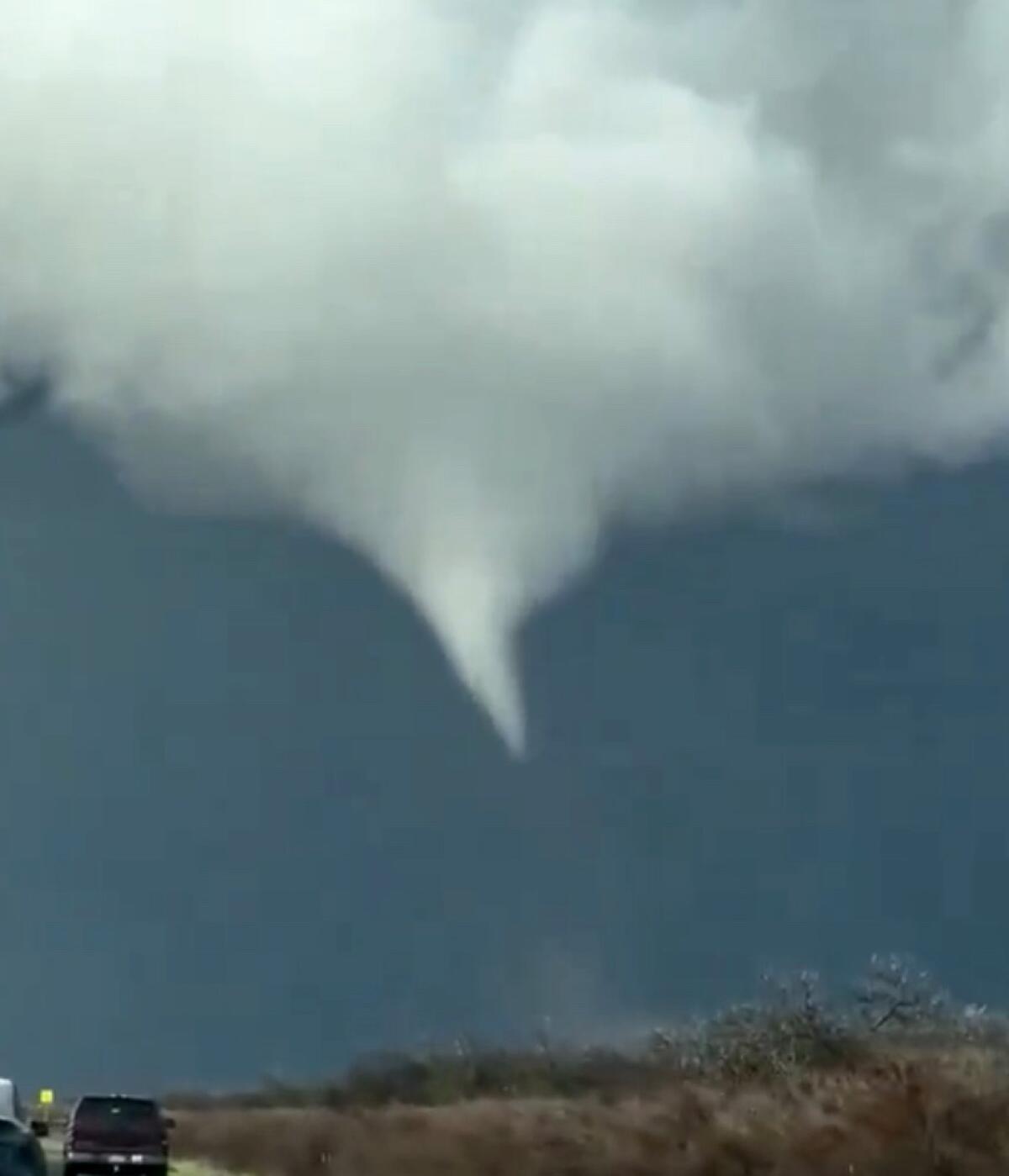 A tornado near Madera, Calf., on March 1, 2024.