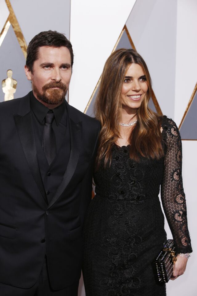 Actor Christian Bale with wife Sibi Blazic.