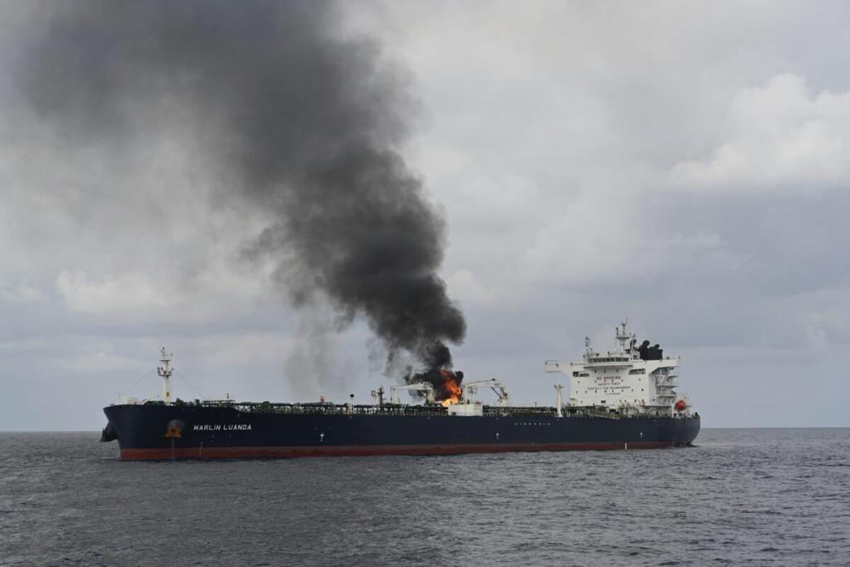 Fire extinguished on tanker hit by Houthi missile off Yemen - Los Angeles  Times