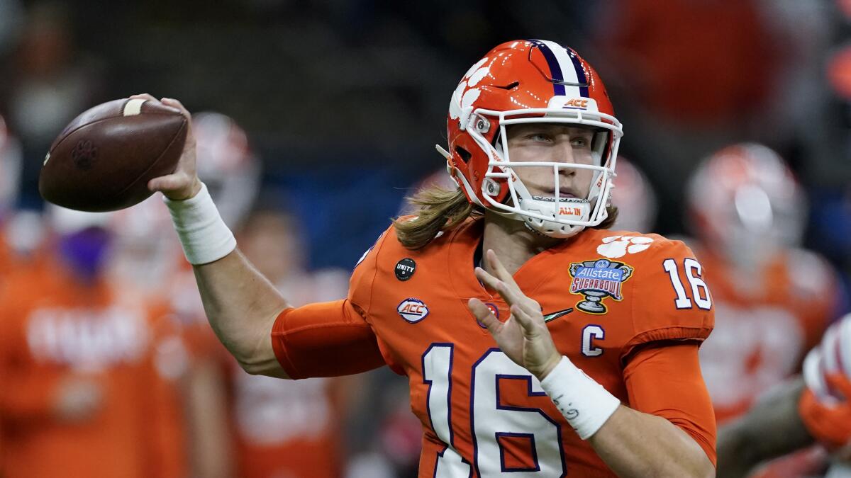 2021 NFL mock draft: Jaguars pick Trevor Lawrence at No. 1 - Los Angeles  Times