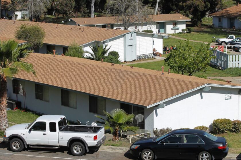 About 200 low-income renters live at the once-subsidized Peñasquitos Village. Their homes could be demolished soon to make way for Pacific Village, a 564-unit high-end development proposed by Lennar Homes.