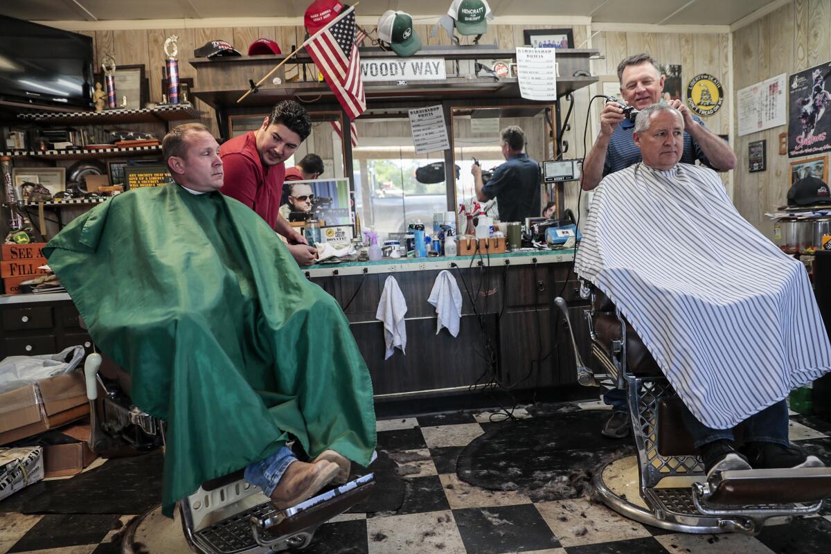 Men in a barbershop