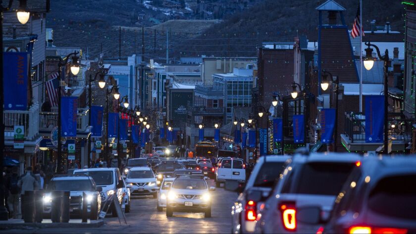 Park City's Main Street is pictured on the first day of the 2018 Sundance Film Festival in Park City, Utah.