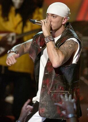 Eminem performs during taping of the MTV Movie Awards show in Culver City, Calif., Saturday, June 5, 2004.