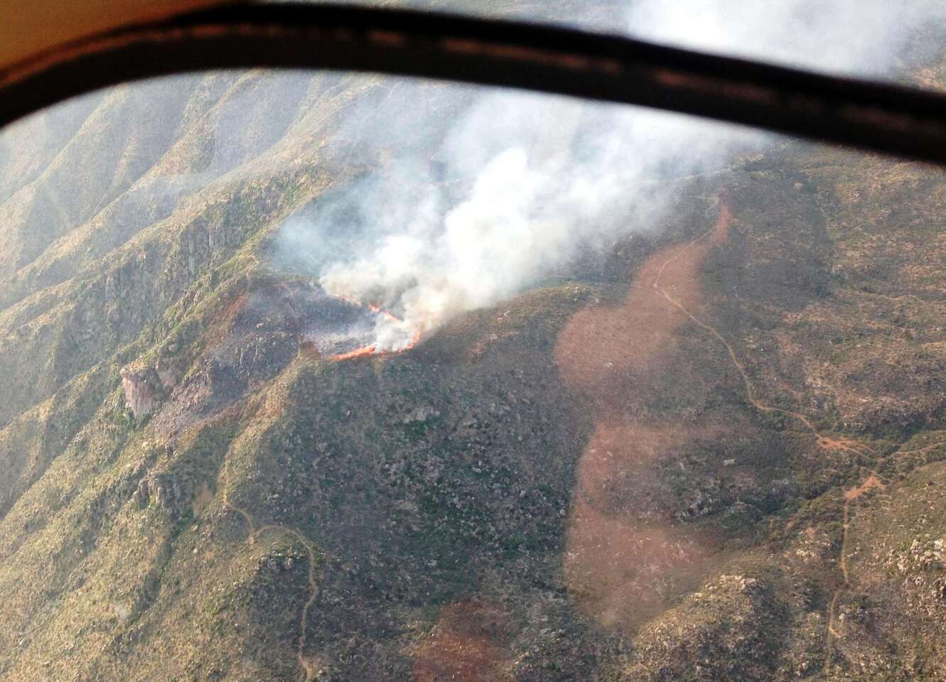 Aerial view of the Yarnell Hill fire, near the town of Yarnell, Ariz.