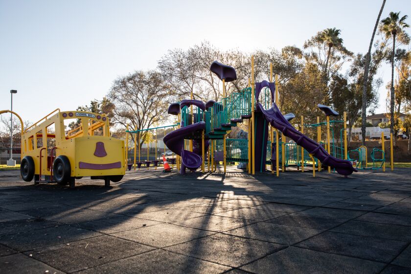 Chula Vista, CA - January 26: The playground area at Eucalyptus Park Chula Vista, CA on Thursday, Jan. 26, 2023. (Adriana Heldiz / The San Diego Union-Tribune)