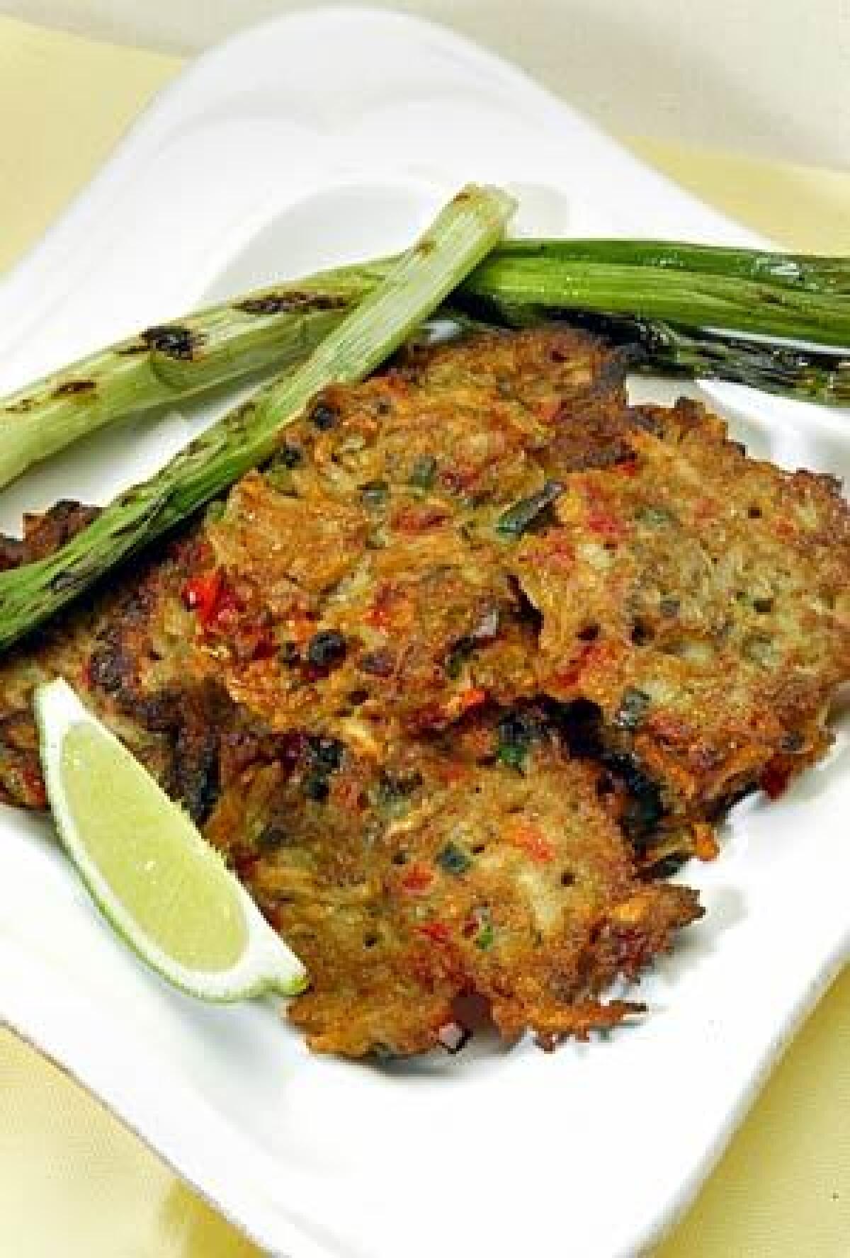 The distinctive, almost nutty flavor of Jerusalem artichokes stands out when the tubers are grated, mixed with red peppers and cooked into crisp fritters, served as a stand-alone first course.