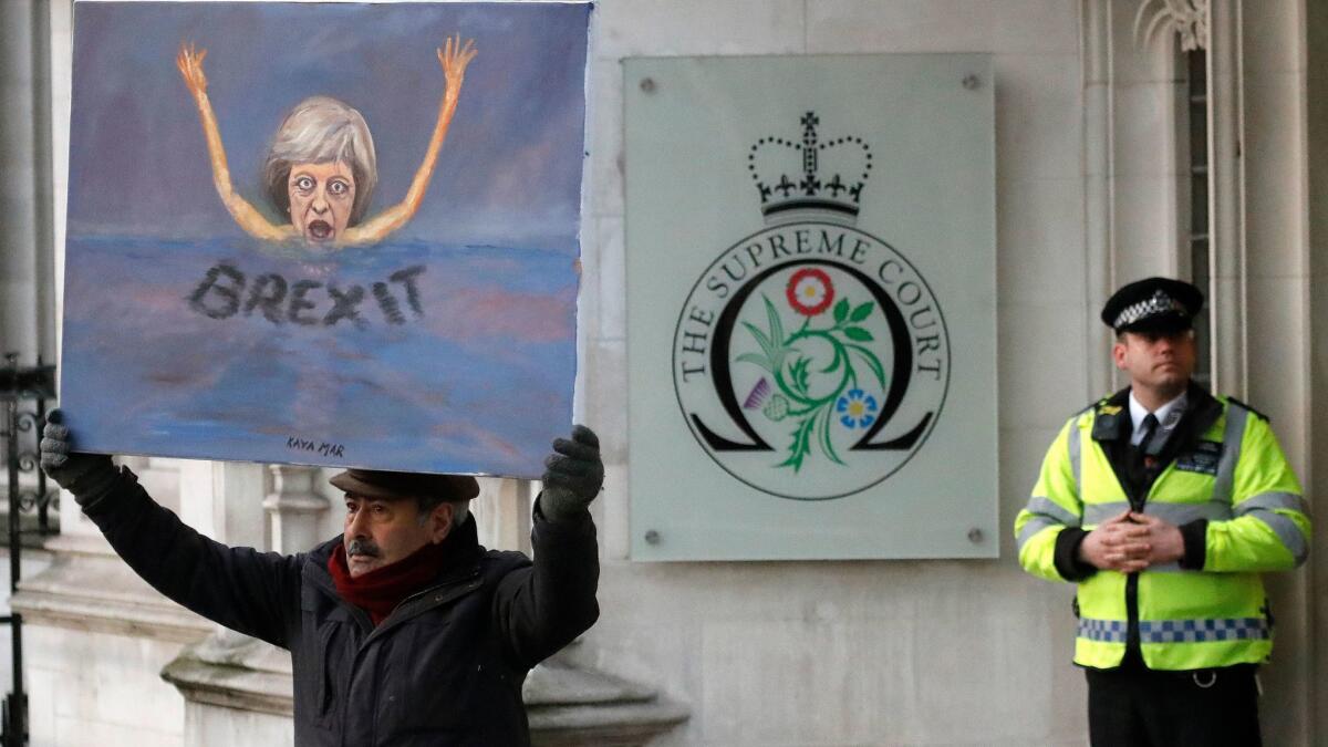 Britain's Supreme Court ruled Tuesday that the government must receive Parliament's approval to trigger the process of taking Britain out of the European Union.
