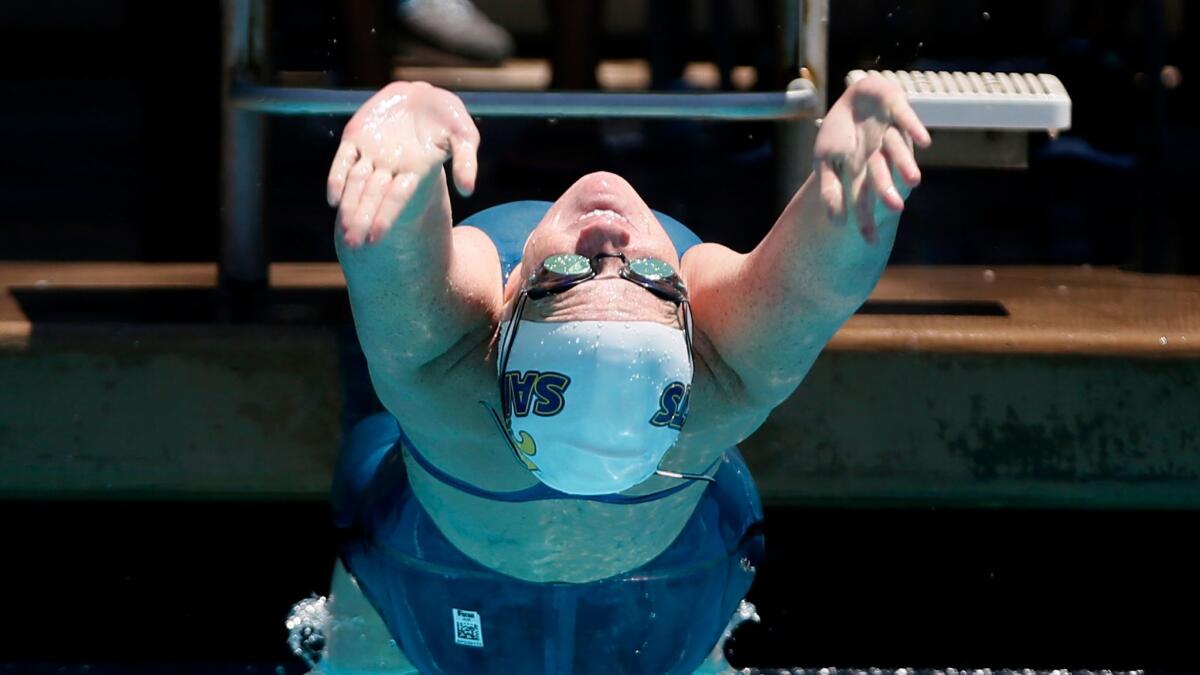 Crean Lutheran High School's Eva Merrell, a Newport Beach resident, won the girls' 100 yard backstroke at the 2017 CIF Southern Section Swimming Division 2 Finals on Saturday.
