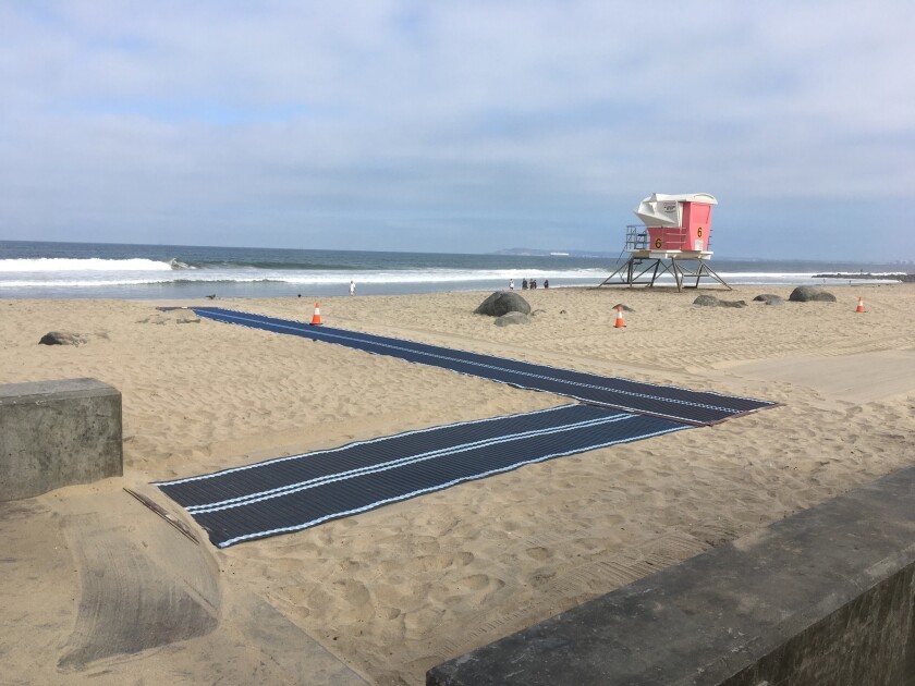 I B Installs Wheelchair Access Mats To Beach The San Diego