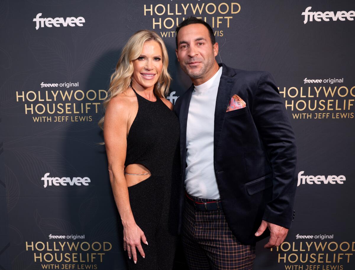 Jennifer Pedranti and Ryan Boyajian stand next to each at the Amazon Freevee's "Hollywood Houselift with Jeff Lewis" premiere