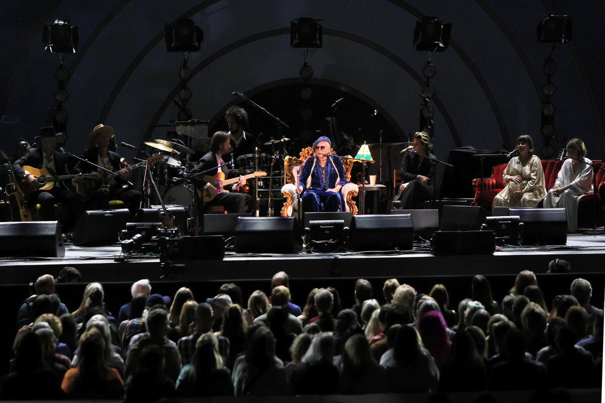 Joni Mitchell rouses the Hollywood Bowl with an epic 3-hour Joni Jam (and F-bomb Trump diss)