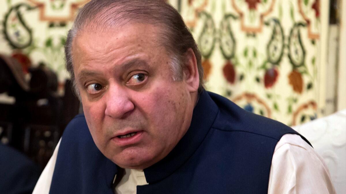 Pakistan's former Prime Minister Nawaz Sharif at a news conference Sept. 26 in Islamabad.