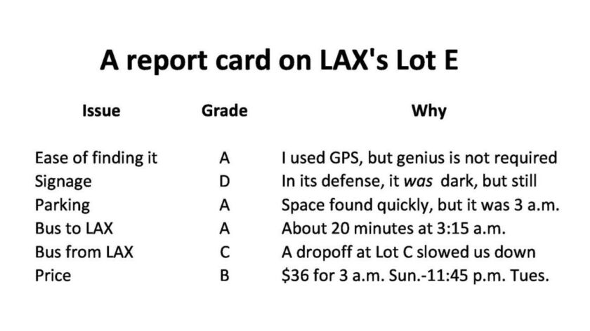 A Report Card For Lot E Lax S New Economy Parking Spot A Solid B So Far Los Angeles Times