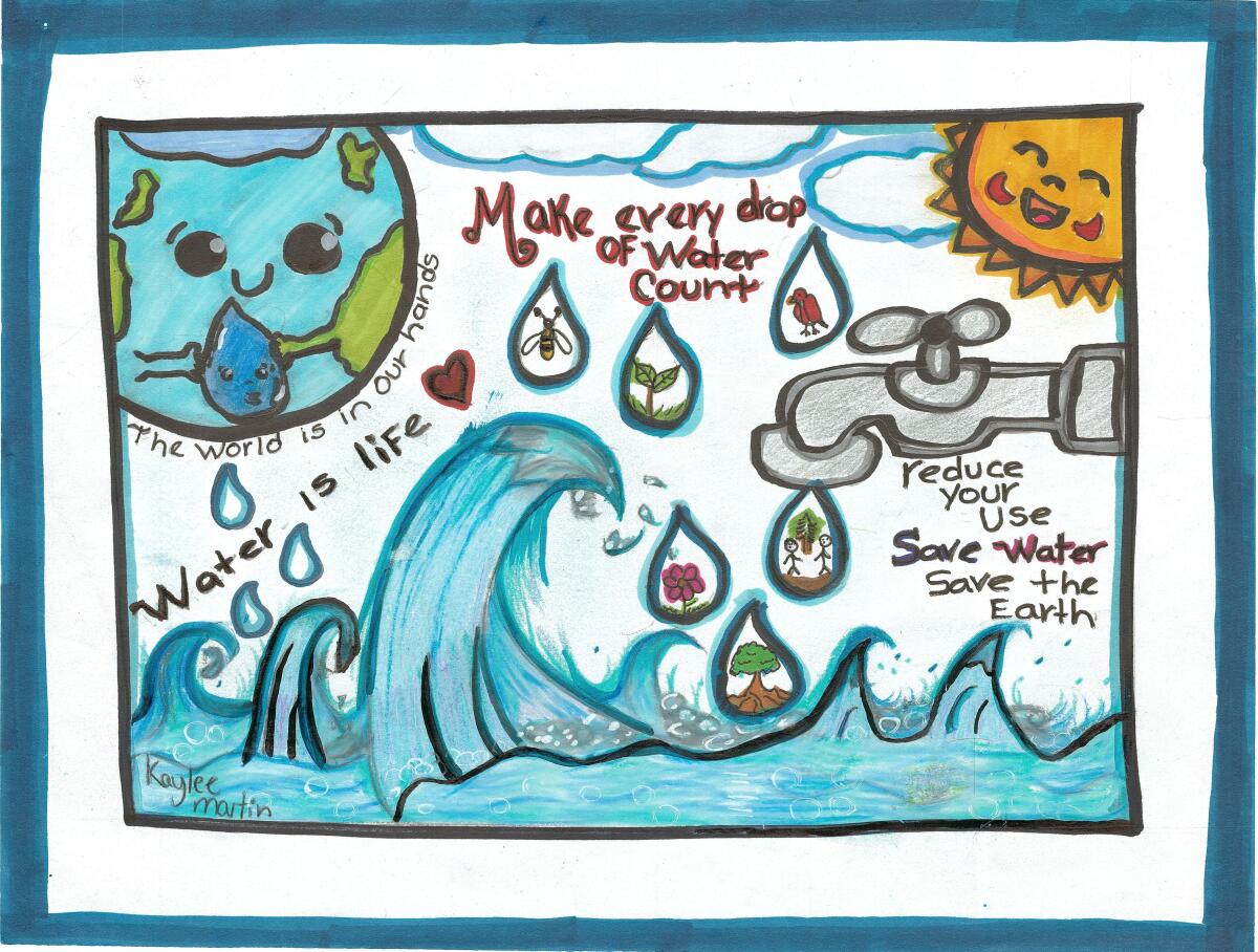Kaylee Martin from Highlands Elementary, won the grades 4-8 poster contest from Helix Water District.