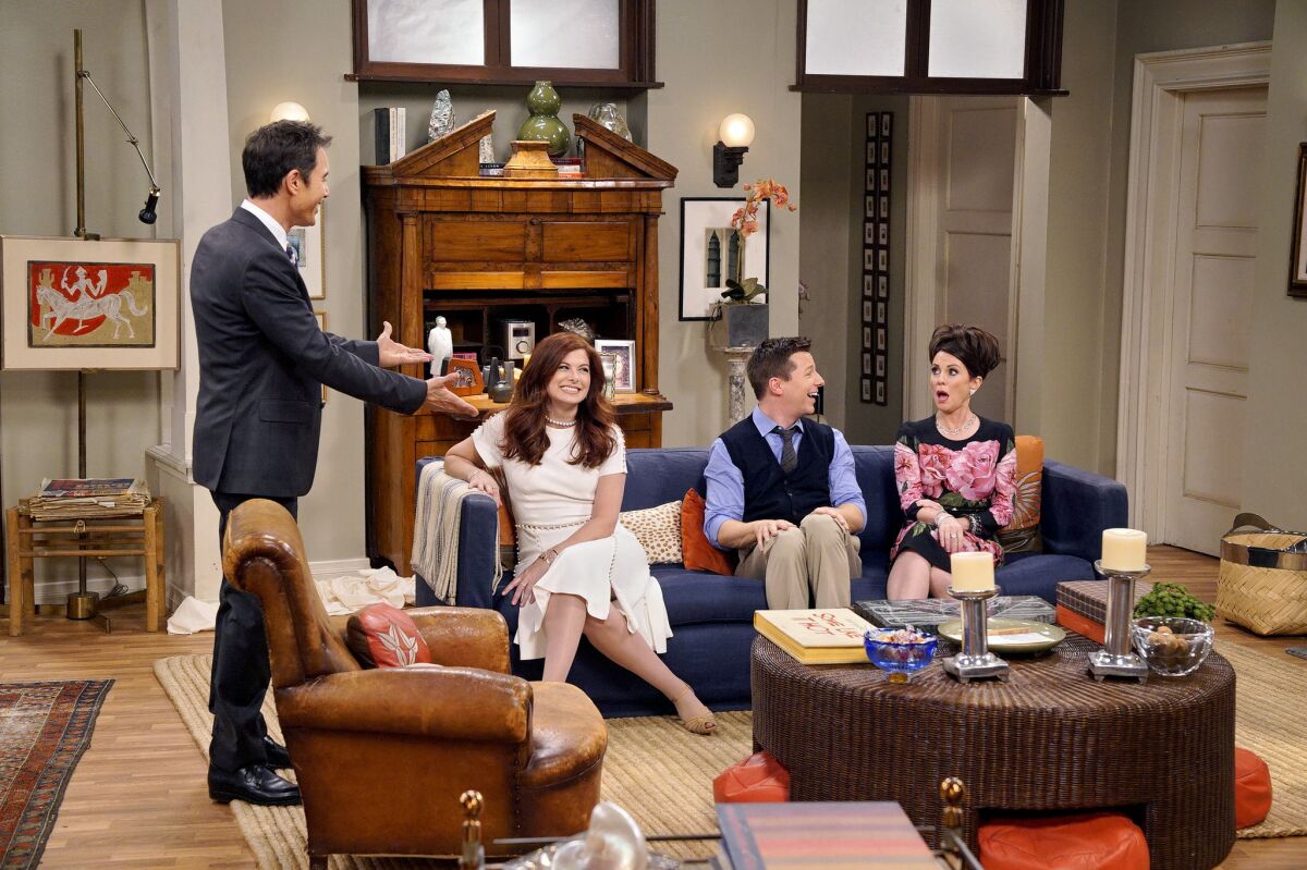 Eric McCormack, left, Debra Messing, Sean Hayes and Megan Mullally in “Will & Grace.”
