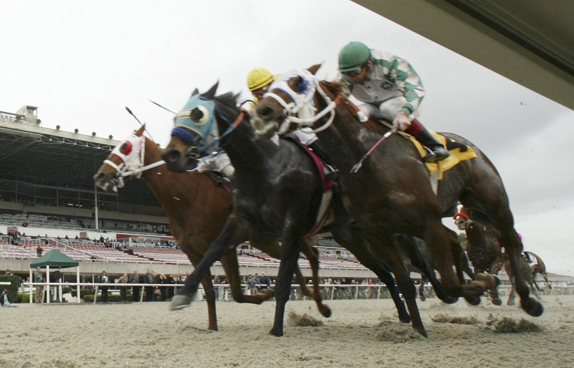 Inside California horse racing's complicated issues that would harm the game nationwide 3 Hall of Fame jockey Russell Baze crosses the finish line to win at Golden Gate Fields in Albany on Jan. 1, 2008.