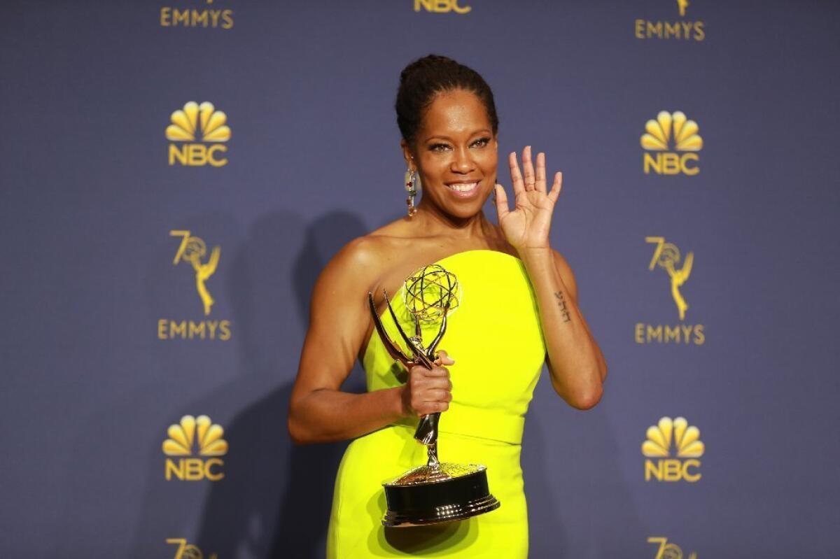 Regina King after she won her Emmy on Monday night.