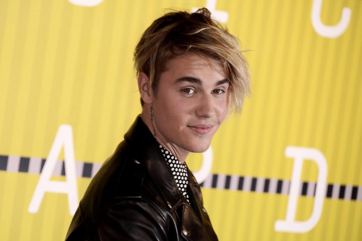 Justin Bieber, shown last month at the MTV Video Music Awards, hit No. 1 on Billboard's Hot 100 with his song "What Do You Mean?"