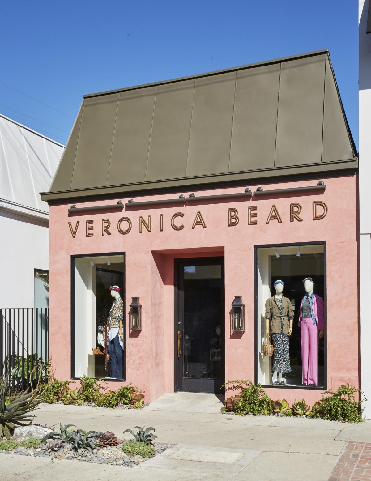 A look at the exterior of the new Veronica Beard store on Melrose Place in Los Angeles.
