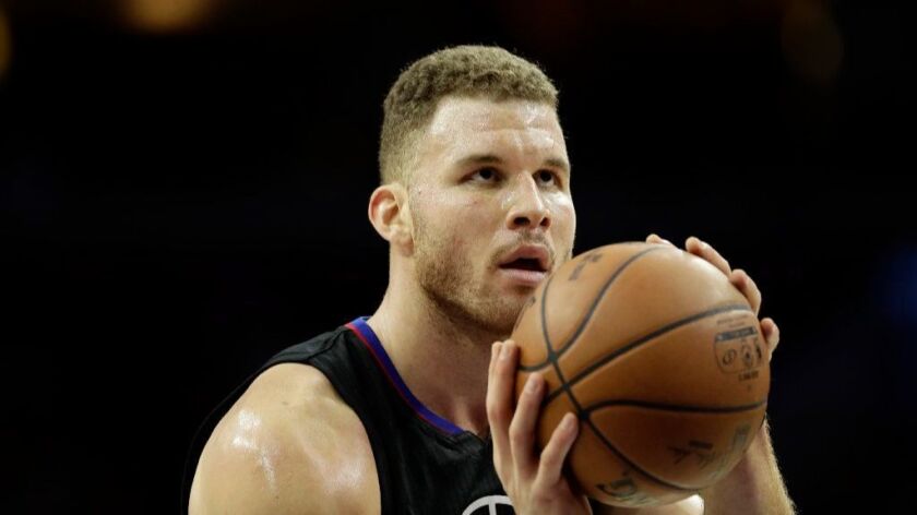 Clippers forward Blake Griffin prepares to shoot during a game against the 76ers in Philadelphia on Jan. 24.