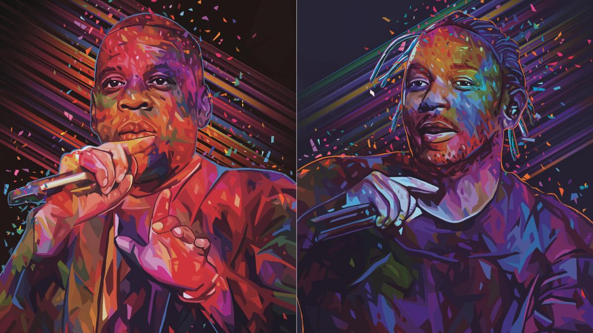 Jay-Z, left, and Kendrick Lamar.