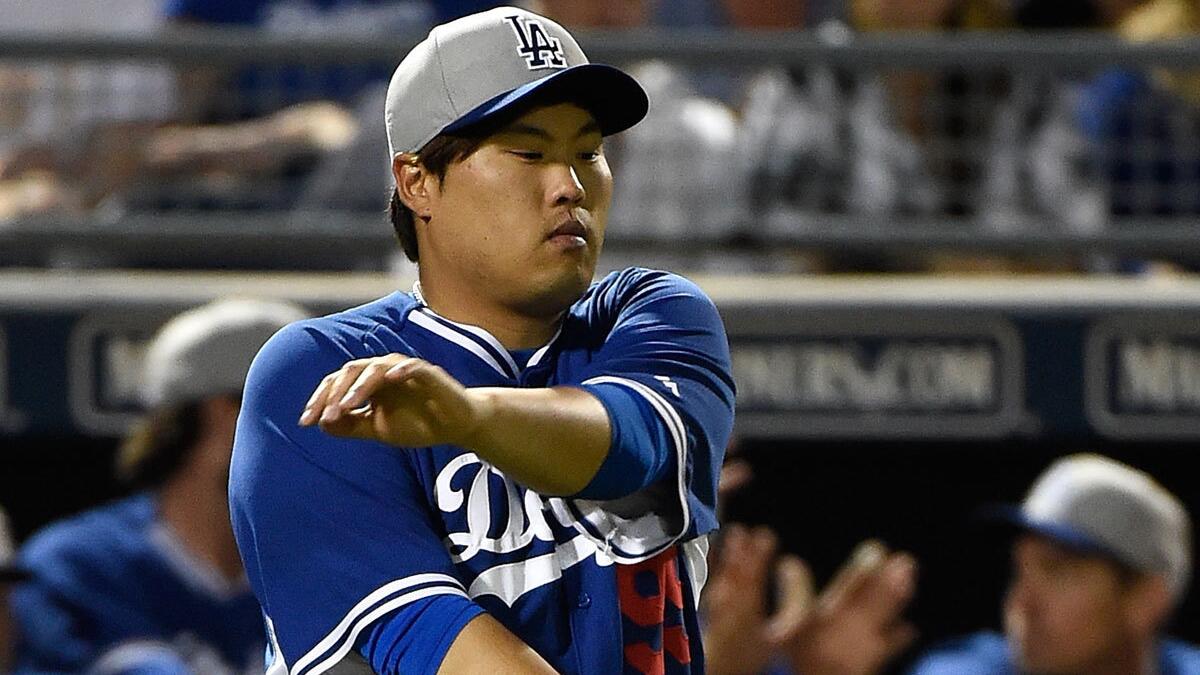 Hyun-jin Ryu signed by Dodgers - True Blue LA