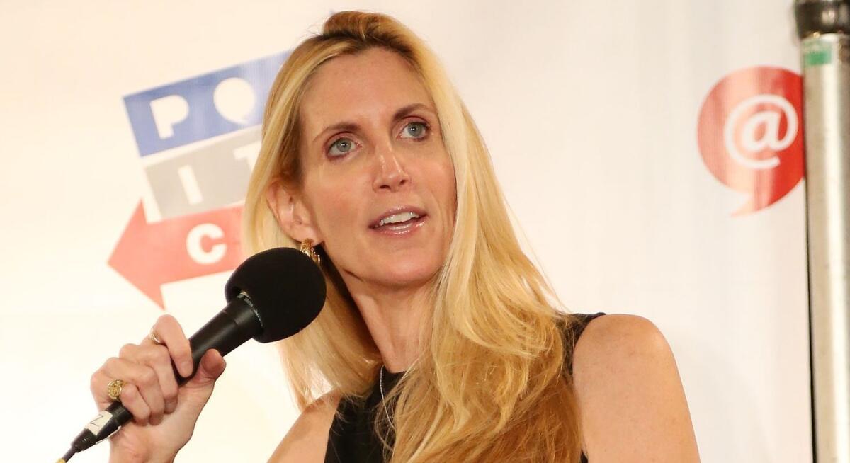 Ann Coulter speaks at the Politicon convention at the Los Angeles Convention Center on Oct. 10.
