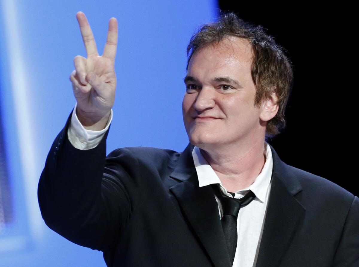 Quentin Tarantino, shown at the Cesar Film Awards in Paris, will direct a live reading of his script for "The Hateful Eight."