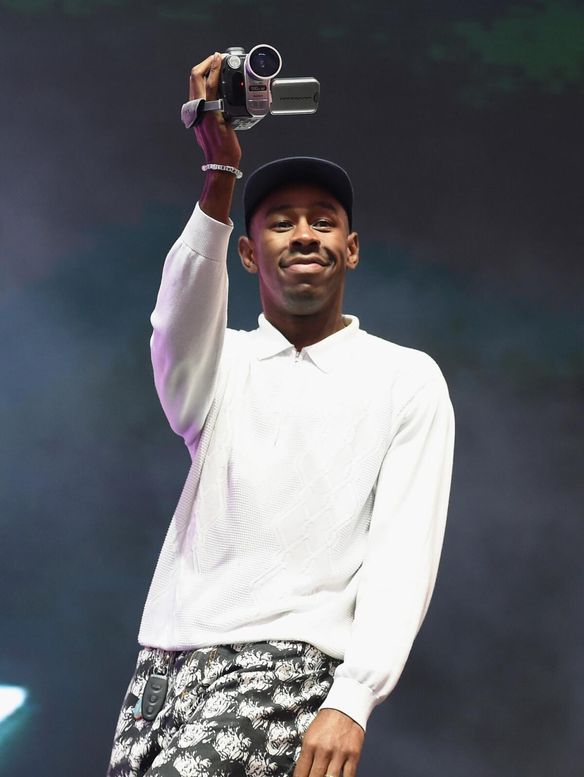 Tyler, the Creator on the Camp Stage during Day 2 of Camp Flog Gnaw Carnival 2017 at Exposition Park in Los Angeles.