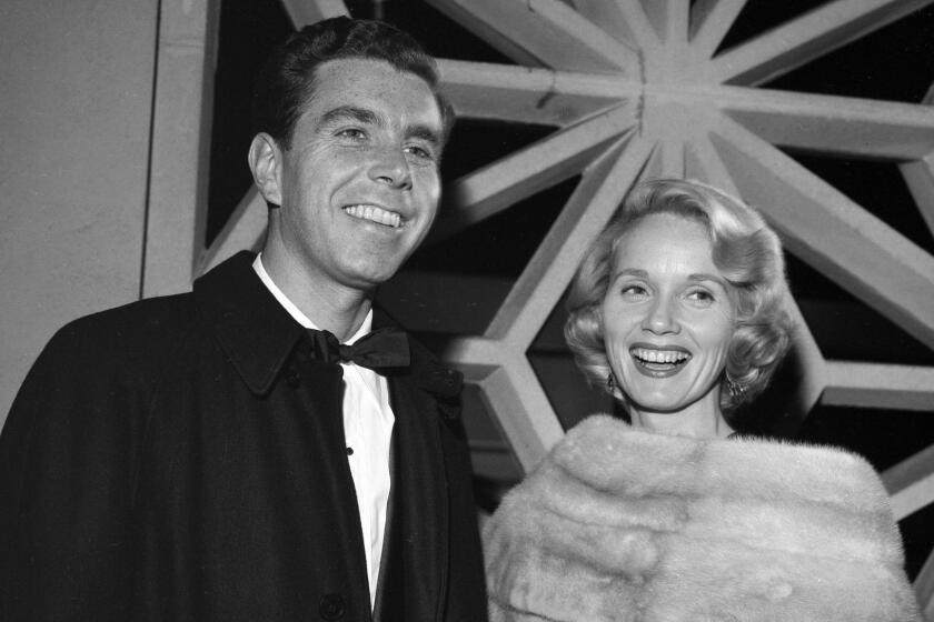 LOS ANGELES - CIRCA 1959: Actress Eva Marie Saint and Jeff Hayden attend an event in Los Angeles,CA. (Photo by Earl Leaf/Michael Ochs Archives/Getty Images)