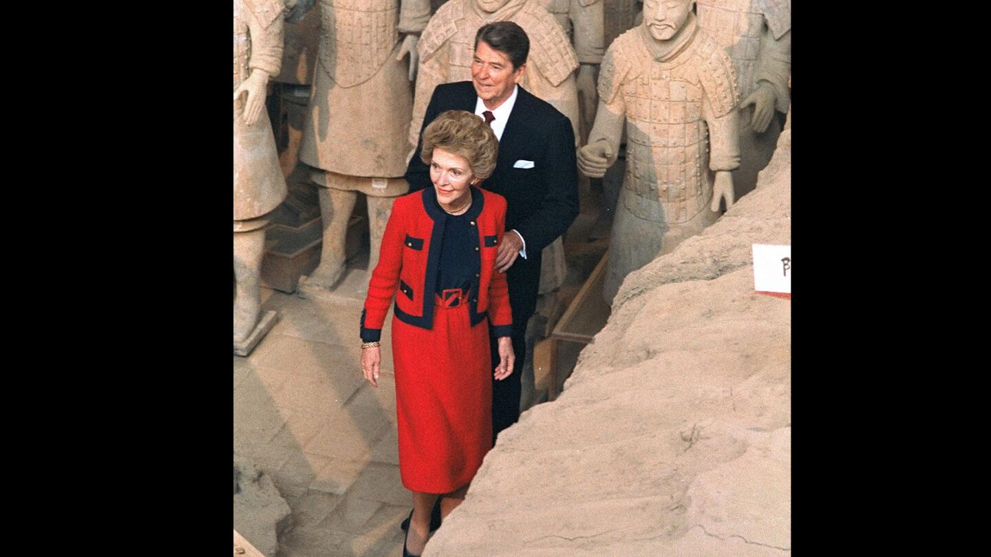 Nancy Reagan in red