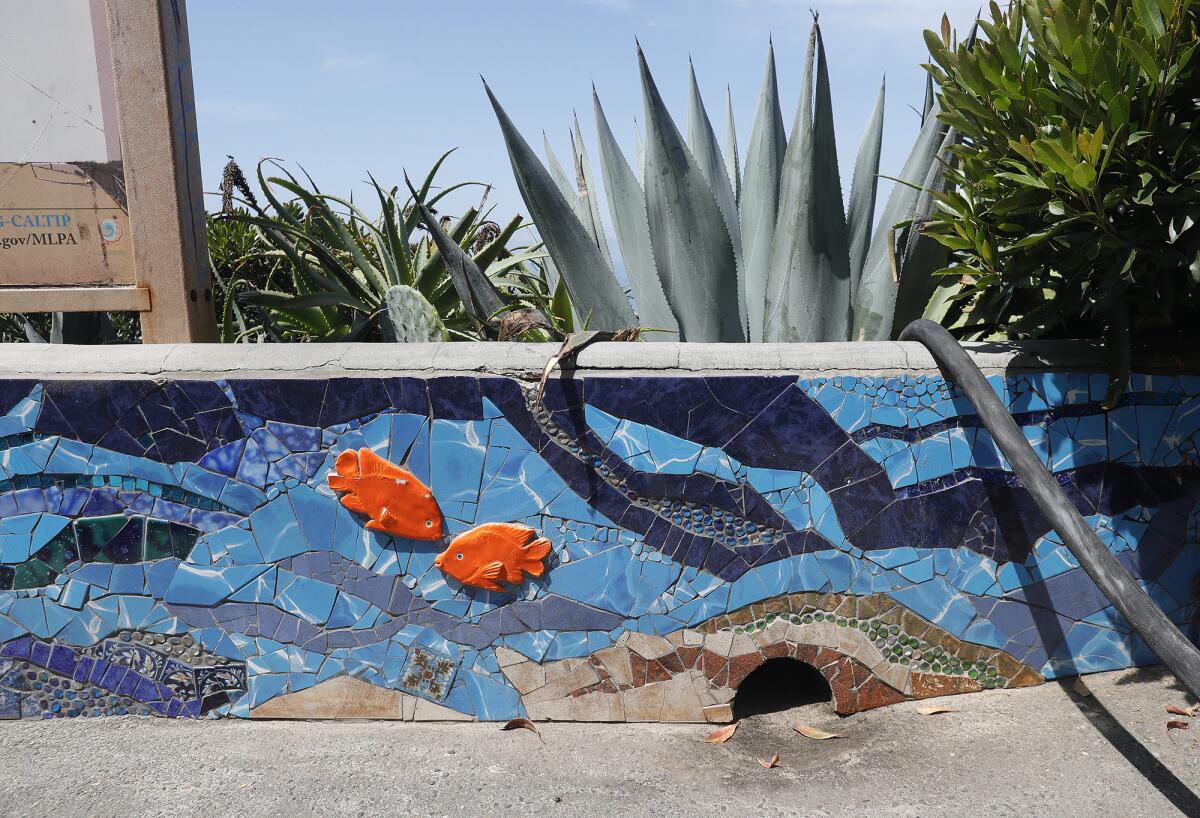 Francesca Zobek's "Water Wall," a mural installed at Anita Street in 2005, depicted the ocean and marine life.