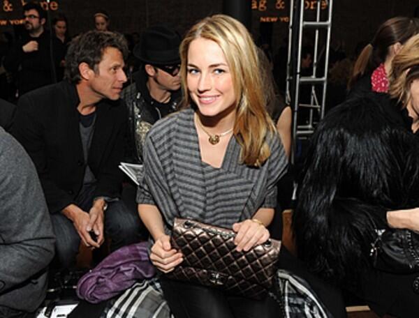 Model and heiress Amanda Hearst before the Rag & Bone fall collection.