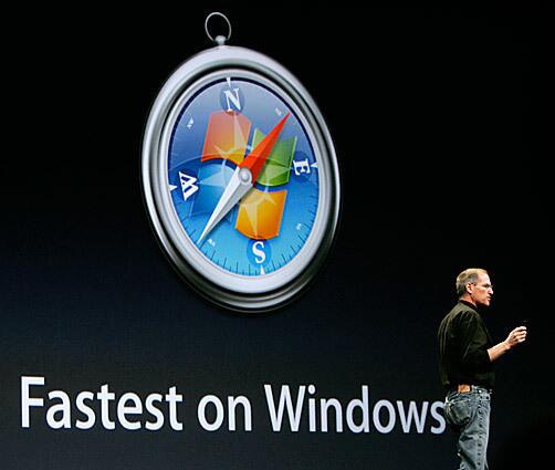 Jobs talks about Safari for Windows at the Apple World Wide Developers Conference.