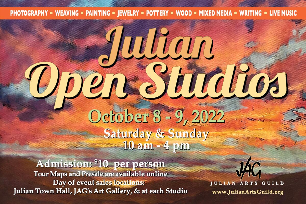 Open Studio Tour attendees can meet local artists, artisans, writers and musicians in Julian, Wynola and Santa Ysabel.