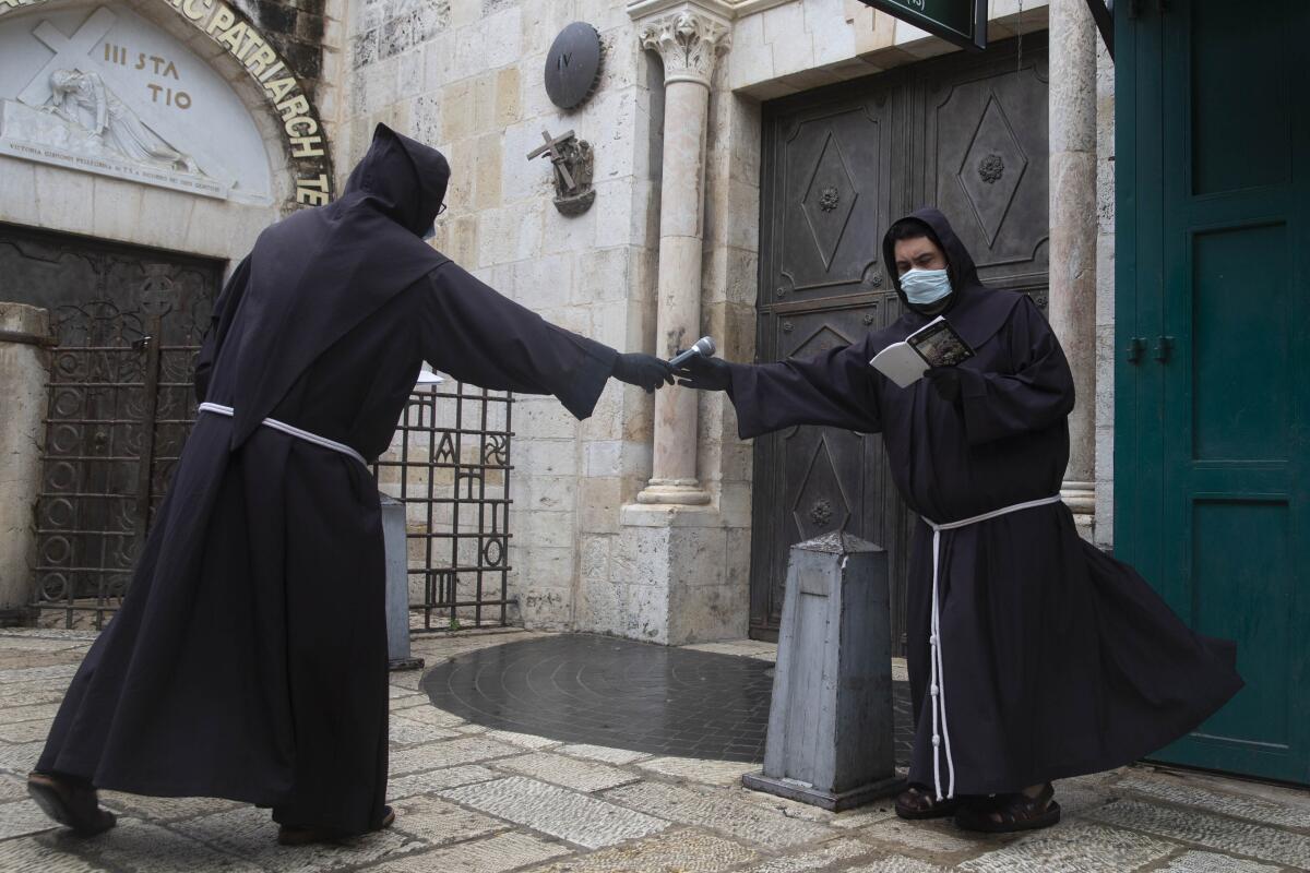 Franciscan monks in Jerusalem's Old City