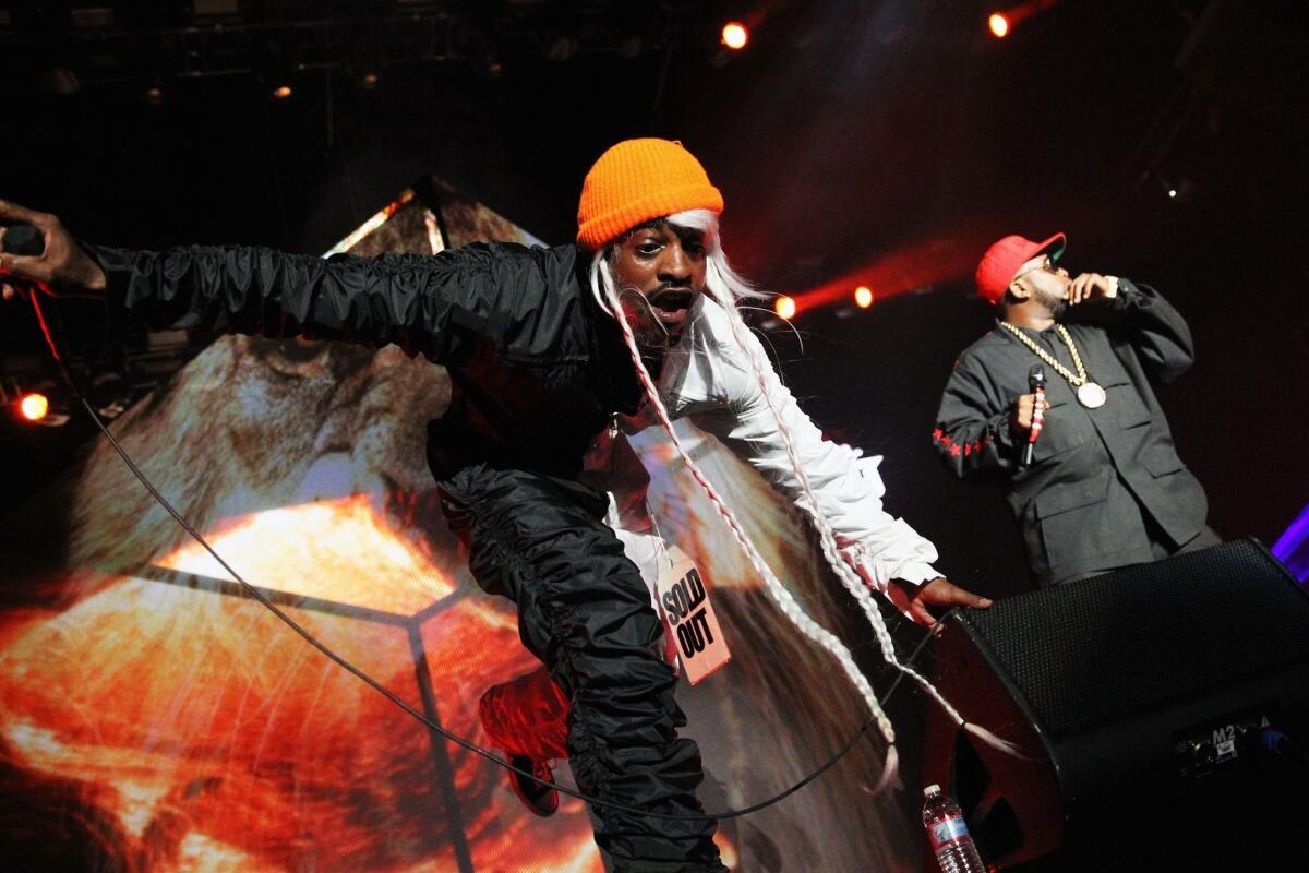 OutKast's Andre 3000, left, and Big Boi at the 2014 Coachella Valley Music and Arts Festival on April 18. The two will perform at the upcoming BottleRock in Napa, Calif.